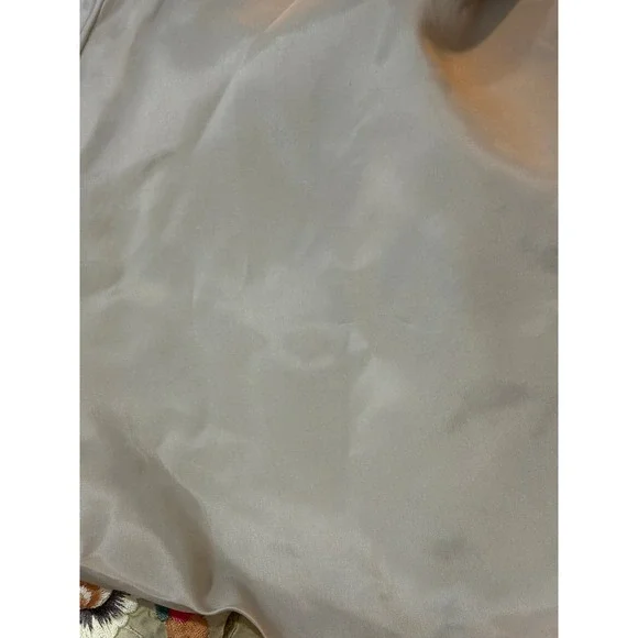 Embroidered Kimono Jacket Beige Floral Open Front Belted Women's M Bohemian - Picture 13 of 13